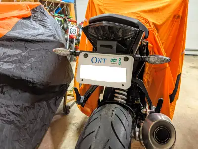 Up for sale is a fender eliminator for 2013-2018 KTM SuperDuke 1290 with LED Plate light and LED tur...