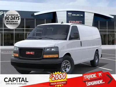 Welcome to Capital GMC! This 2025 GMC Savana Cargo Van in Summit White is equipped with RWD and Gas...
