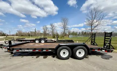 2-7000LBS TORSION AXLES, 12000LB JACK, BEAVERTAIL WITH FOLD UP RAMPS. 18+2ft beavertail Redefining Q...