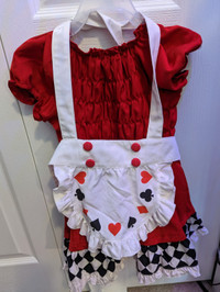 Red Alice in Wonderland Dress with apron (Size 3-5)