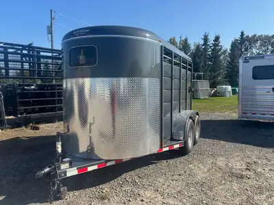 2026 Calico 12' Stock Bumper pull trailer. 12 x 6 x 6'6" Heavy Duty Gates and Latches One Escape Doo...
