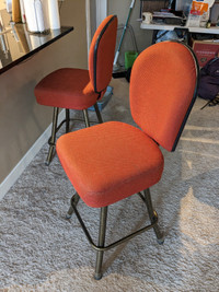 Red Upholstered Bar Chairs/Stools
