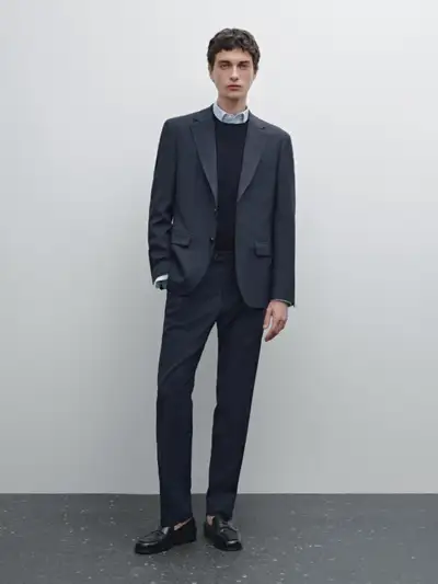 Wool/Silk Men's 38 Navy Blazer/Sports Jacket Textured Weave NEW!, View more
