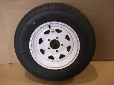 ST175/80R13 - 5 BOLT WHITE SPOKE RIM - Load Range C - Capacity 1360 LBS - 50 PSI ** OTHER SIZES OF T...