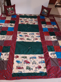 Beautiful Homemade Camp Quilt Double stitched