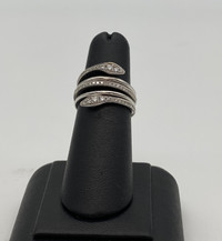 18KT White Gold 55 0.93CT. Diamonds Snake Design Ring $2,275