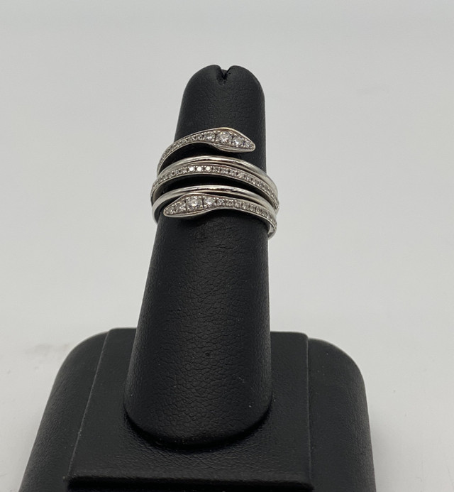 18KT White Gold 55 0.93CT. Diamonds Snake Design Ring $2,275 in Jewellery & Watches in Mississauga / Peel Region