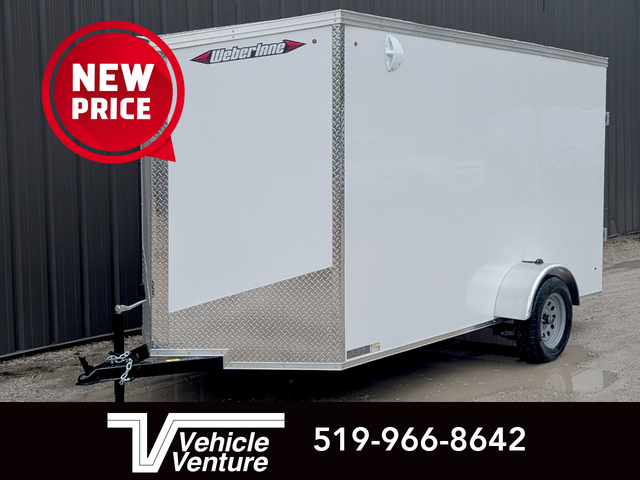 2025 WEBERLANE 6X12 ESTATE SERIES 6" X-HEIGHT RAMP DOOR WHITE in Cargo & Utility Trailers in Oakville / Halton Region - Image 2