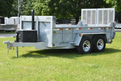 3.5 ton combo galvanized dump trailer with ramp gate Spec 72" × 10' Tandem Drop 3500 lb. (1590 kg.)...