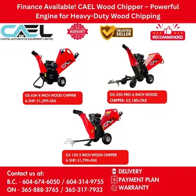 Finance! New CAEL Heavy-Duty Wood Chipping CERTFIED & WARRANTY INCLUDED 3,899 The CAEL 4-Inch Wood C...