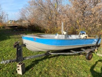 14 foot aluminum boat with trailer & downrigers