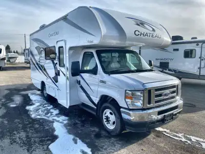 Thor Motor Coach Chateau 22B Class C gas motorhome highlights: Private Bedroom Bunk Over Cab Rear Co...