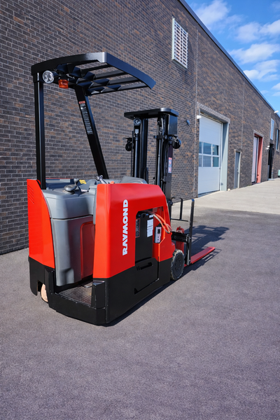 Keywords: Raymond forklift, dock stocker forklift, stand-up forklift, 3,000 lbs capacity, 3-stage ma...