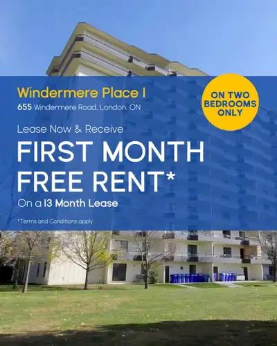 Live at Windermere Place, an Apartment in North London Ontario. Situated in a beautiful park-like se...