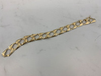 10K Gold Diamond Cut Wide Bracelet