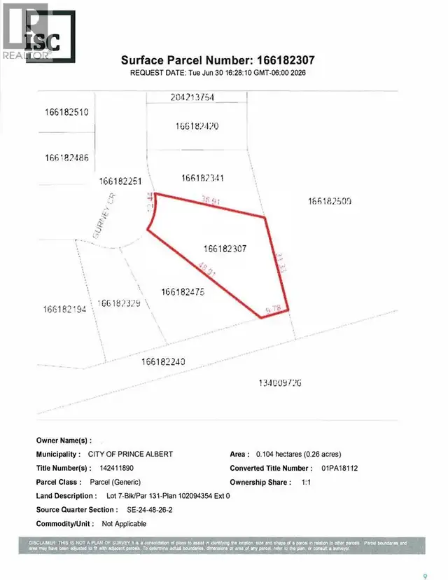 30 Gurney CRESCENT Prince Albert, Saskatchewan in Land for Sale in Prince Albert - Image 2