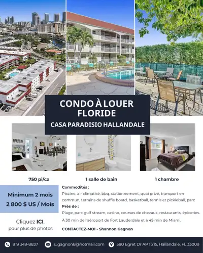 ️ Condo à louer – Casa Paradiso – Hallandale Beach, Floride , View more