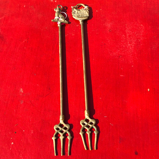 2 Vintage Solid Brass Toasting Forks. Poodle & Shakespeare Cotta in Arts & Collectibles in St. Albert