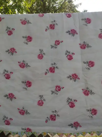 Cottage quilt 62x81 Ducks on one side roses on other other, View more