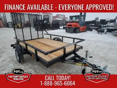 NEW 5x8ft Utility Trailer from Marlon - Rear Drop-Down Ramp Gate - 1,200 lb Tongue Jack - Wood Decki...