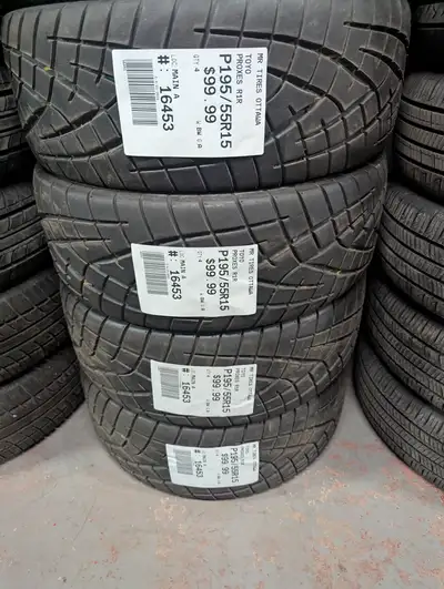 SET OF 4X P195/55R15 195/55/15 TOYO PROXES R1R ( all season ) TAG # 16453 Used tires in excellent Co...