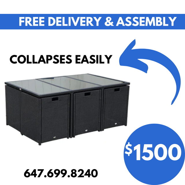 11pcs Brown with Red Cushions Outdoor Dining Patio Furniture Set in Patio & Garden Furniture in City of Toronto - Image 5