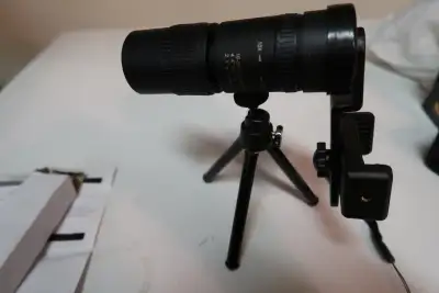 MINI TELESCOPE KIT, Includes Monocular Telescope, Tripod, Adjustable Cellphone Mount (for taking mag...