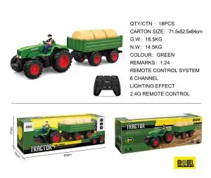 NEW 2.4G 1;24 6 CH FARM TRACTOR & TRAILER 712935 SALE $39.95 Function: forward/backward, turn right/...