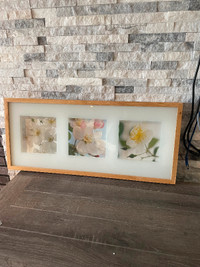 28” x 12” Beautiful flowers framed picture - 3D