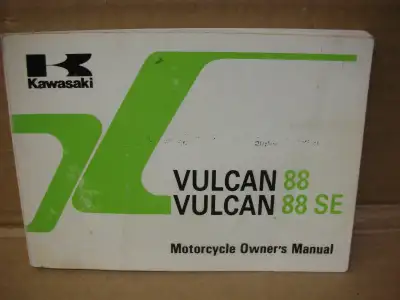 Lightly used Kawasaki owners manual # 99920-1581-01 for Vulcan 88/88SE can be mailed to buyer