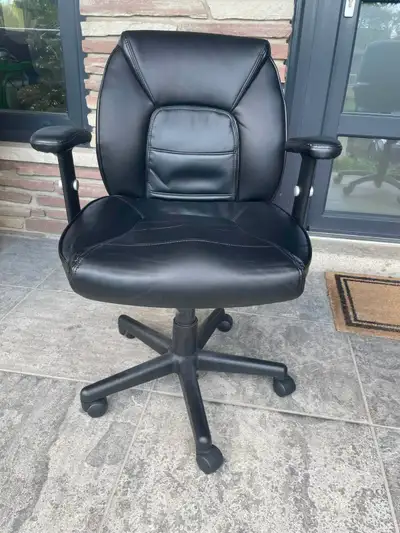 Pleather Office Desk Computer Chair Black, View more