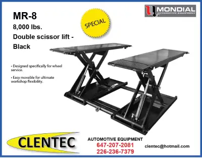SCISSOR LIFT / VEHICLE LIFT CAR LIFT / SCISSOR HOIST MONDIAL MR-08 - SCISSOR LIFT - 8000 lb. $3,300....