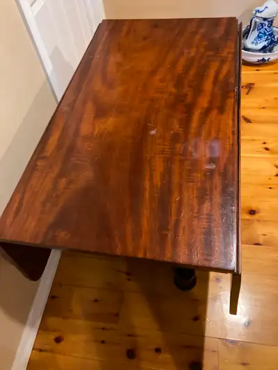 Table has 4 matching chairs. Markings on table as shown in picture