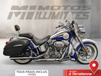 Harley-Davidson FLSTNSE CVO Deluxe ABS 110 2014 Blanc et Bleu 73753 km km au compteur. Motos Illimit...