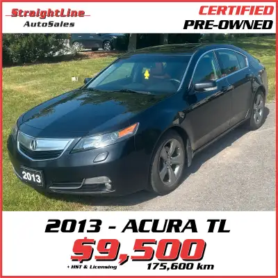 2013 Acura TL – 175,651 KM – CERTIFIED Offered by Straightline Auto Sales, Niagara Falls This 2013 A...
