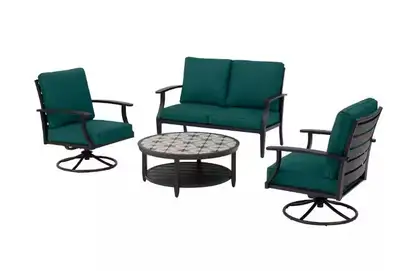 NEW 4 PCS SWIVEL OUTDOOR FURNITURE SET HAMPTON BAY 820756, View more
