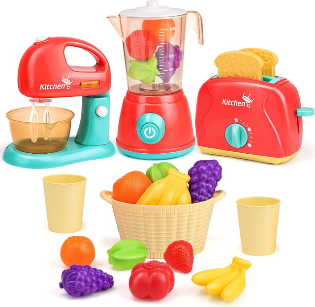 Kitchen Appliances Toy, Kids Pretend Kitchen Play Set with Mixer in Toys & Games in Mississauga / Peel Region
