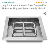 STAINLESS STEEL FIRE PIT BURNER BRAND NEW