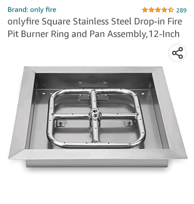 STAINLESS STEEL FIRE PIT BURNER BRAND NEW in BBQs & Outdoor Cooking in Oshawa / Durham Region