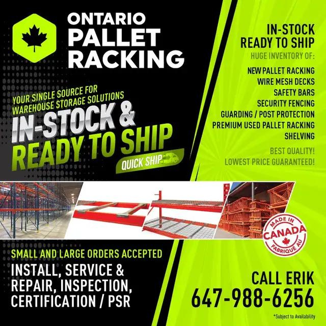 NEW AND USED PALLET RACKING BEAMS - VARIOUS SIZES - CALL NOW in Industrial Shelving & Racking in Oakville / Halton Region - Image 3