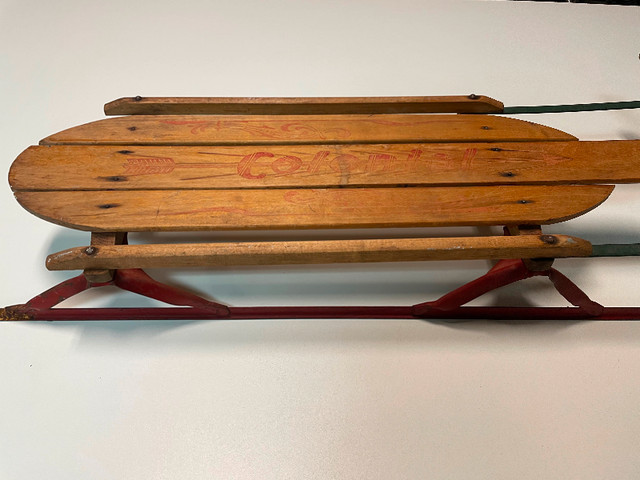 ANTIQUE VINTAGE RARE TRAINEAU LUGE BOIS WOOD SLED COLONIAL dans Art et objets de collection  à Laurentides - Image 4