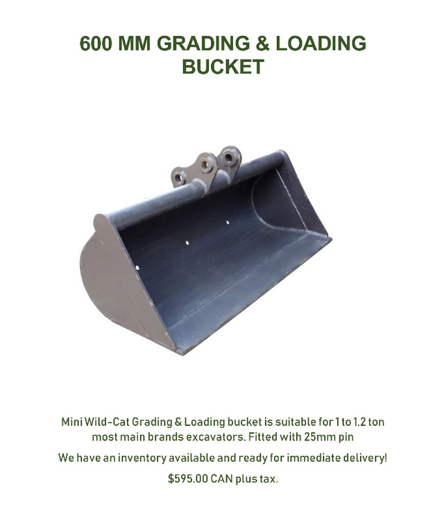 GRADING & LOADING 600 MM BUCKET FOR SALE in Accessories in Oshawa / Durham Region