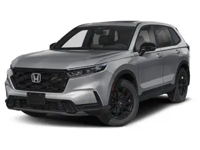 Experience the all-new 2026 Honda CR-V Hybrid EX-L AWD, a silver SUV that combines style with remark...
