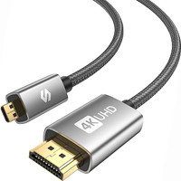 Silkland Micro HDMI to HDMI Cable 10ft, [Gold Plated, Sturdy Alu