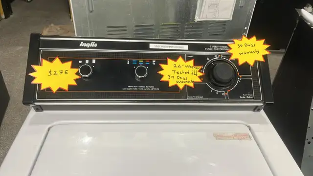 Inglis (Whirpool) 24” Washer Fully Tested  30-Day Warranty in Washers & Dryers in Kitchener / Waterloo - Image 5