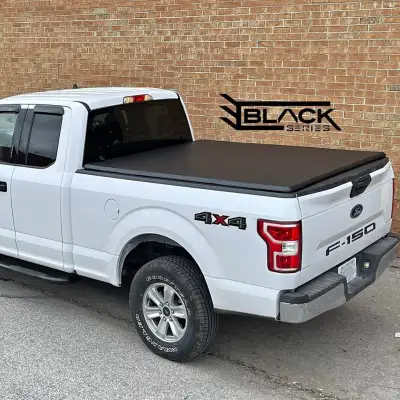 BLACK SERIES SOFT TRIFOLD TONNEAU COVERS (Top-Mount) __________________________________ F150 5.5' Be...