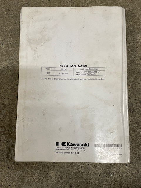 Sm211 Kawasaki KX450F Service Manual 99924-1410-01 in Other in Saskatoon - Image 2