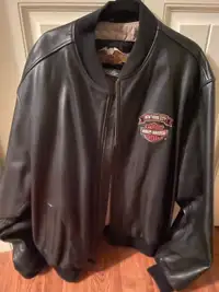 Men's  3XL New York Harley Davidson Leather Bomber Jacket
