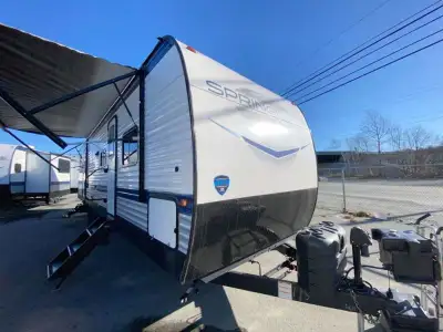 Keystone Springdale travel trailer 310BR highlights: Dual Entry Doors Double Slides Queen Bed Outdoo...