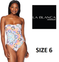 La Blanca Women’s Standard Bandeau One Piece Swimsuit, Brand Ne